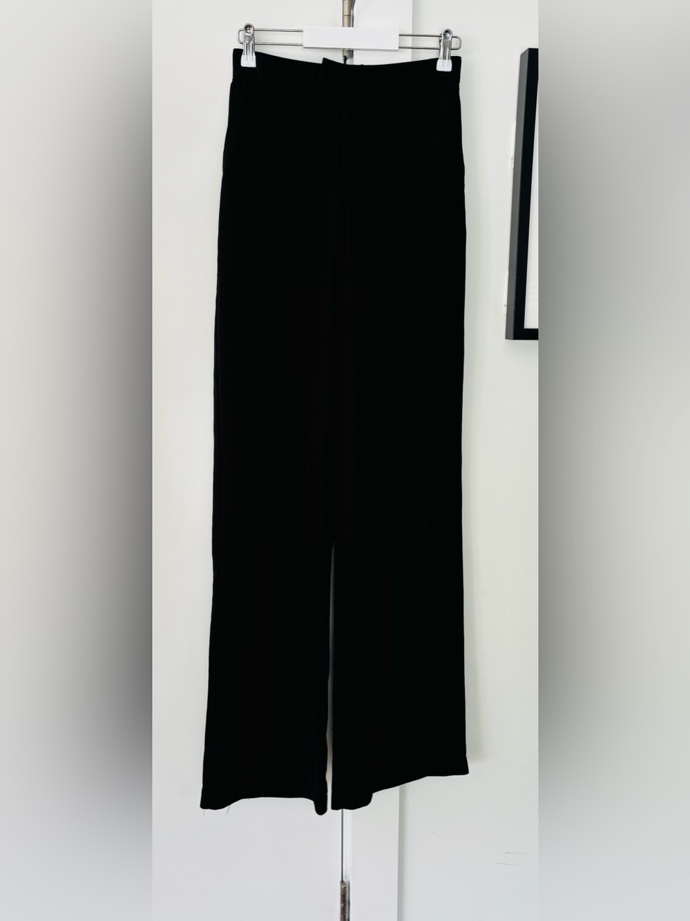 J Lux Label Black High Waist Wide Leg trouser size small 27" x 31"